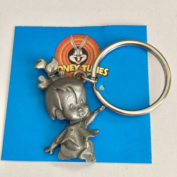 Vintage Pebbles Flintstone Keyring Keychain Warner Bros Charm Bam Bam - Picture 7 of 9